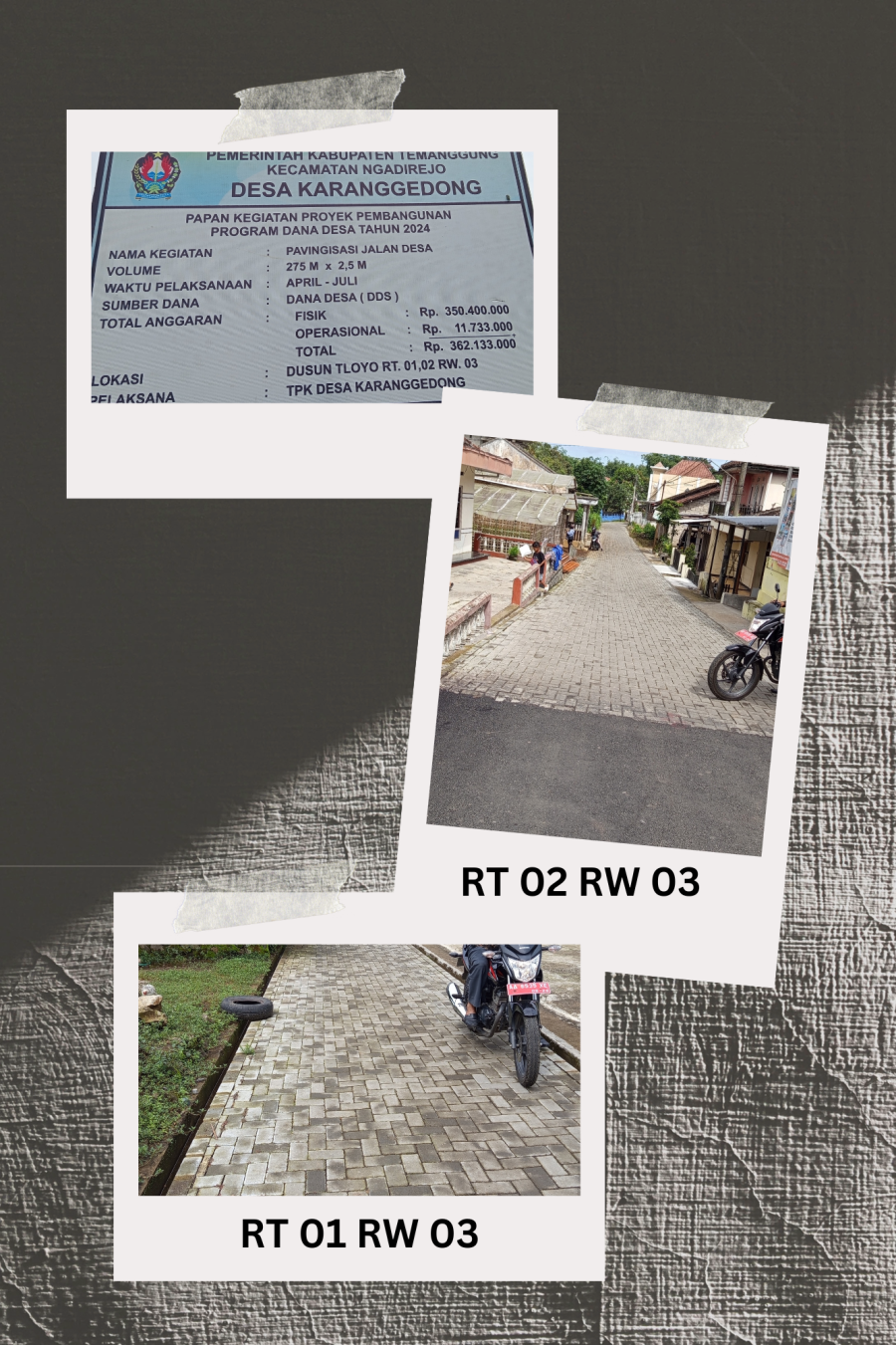 PAVINGISASI JALAN DUSUN TLOYO RT 01 RW 03 DAN RT 02 RW 03