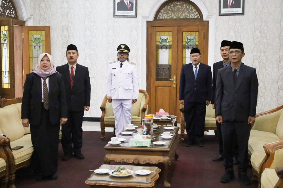 Agus Gondrong Ikuti Upacara Hari Otda ke-XXIX via Daring