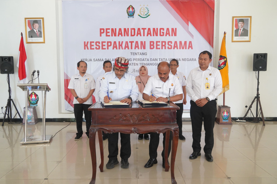 Pemkab Temanggung Tandatangani MoU Terkait PTUN dengan Kejaksaan Negeri