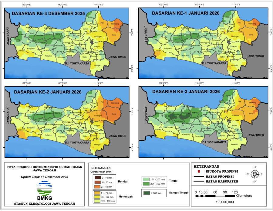 Hasil Monitoring HTH dan Analisis Curah Hujan Dasarian ke-2 Desember 2025