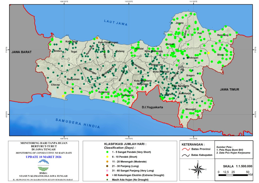 Hasil Monitoring HTH dan Analisis Curah Hujan Dasarian ke-1 Maret 2026