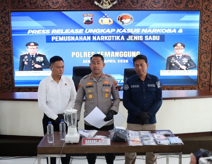 Jaringan Sabu Jakarta–Bali Terbongkar, Polres Temanggung Bekuk Pengedar