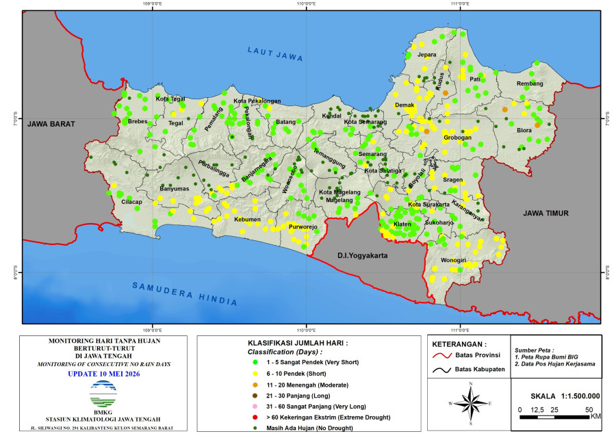 Hasil Monitoring HTH dan Analisis Curah Hujan Dasarian ke-2 Mei 2026