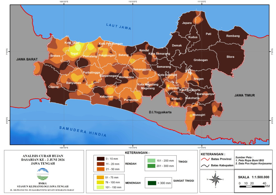 Hasil Monitoring HTH dan Analisis Curah Hujan Dasarian ke-2 Juni 2026