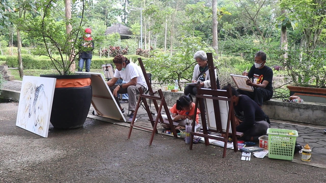 Napak Tilas Sejarah, Seniman Catec Gelar  Nglukis Bareng Citro Progo