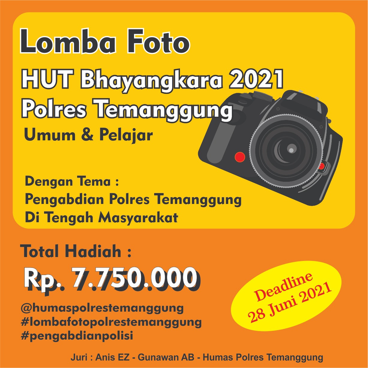 Peringati Hari  Bhayangkara ke-75  Polres Temanggung Gelar Lomba Foto