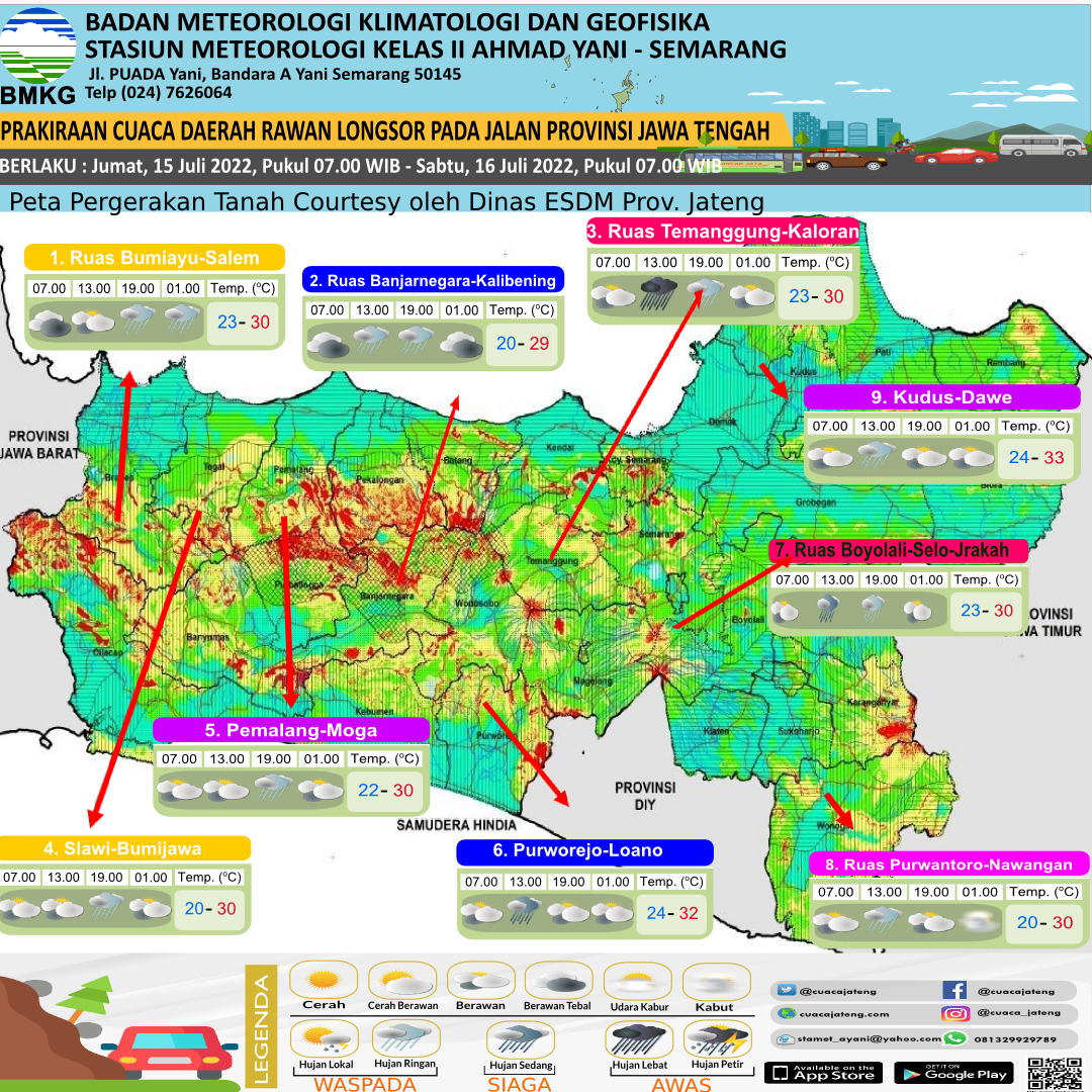 Prospek Cuaca Ekstrim di Wilayah Jateng 14-16 Juli 2022