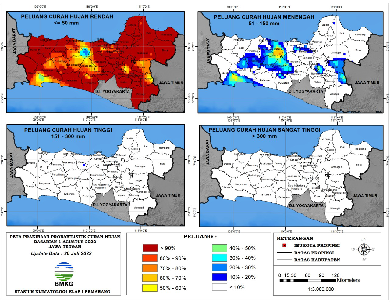 BMKG : Monitoring HTH Dan ACH Dasarian III Juli 2022