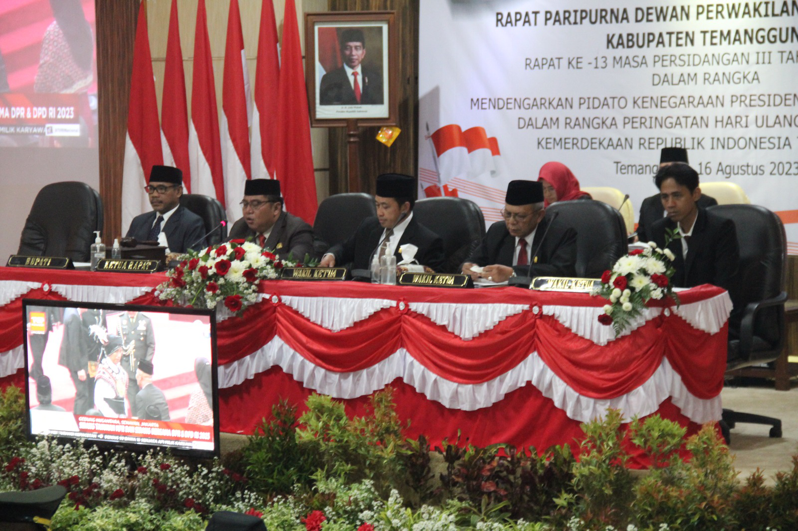 Sambut HUT ke-78 Kemerdekaan RI, Pemkab bersama DPRD Simak Pidato Kenegaraan Indonesia Emas 2045