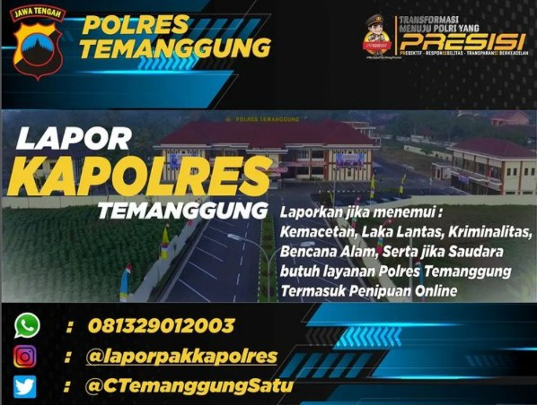 Polres Temanggung Luncurkan Lapor Pak Kapolres di 081329012003