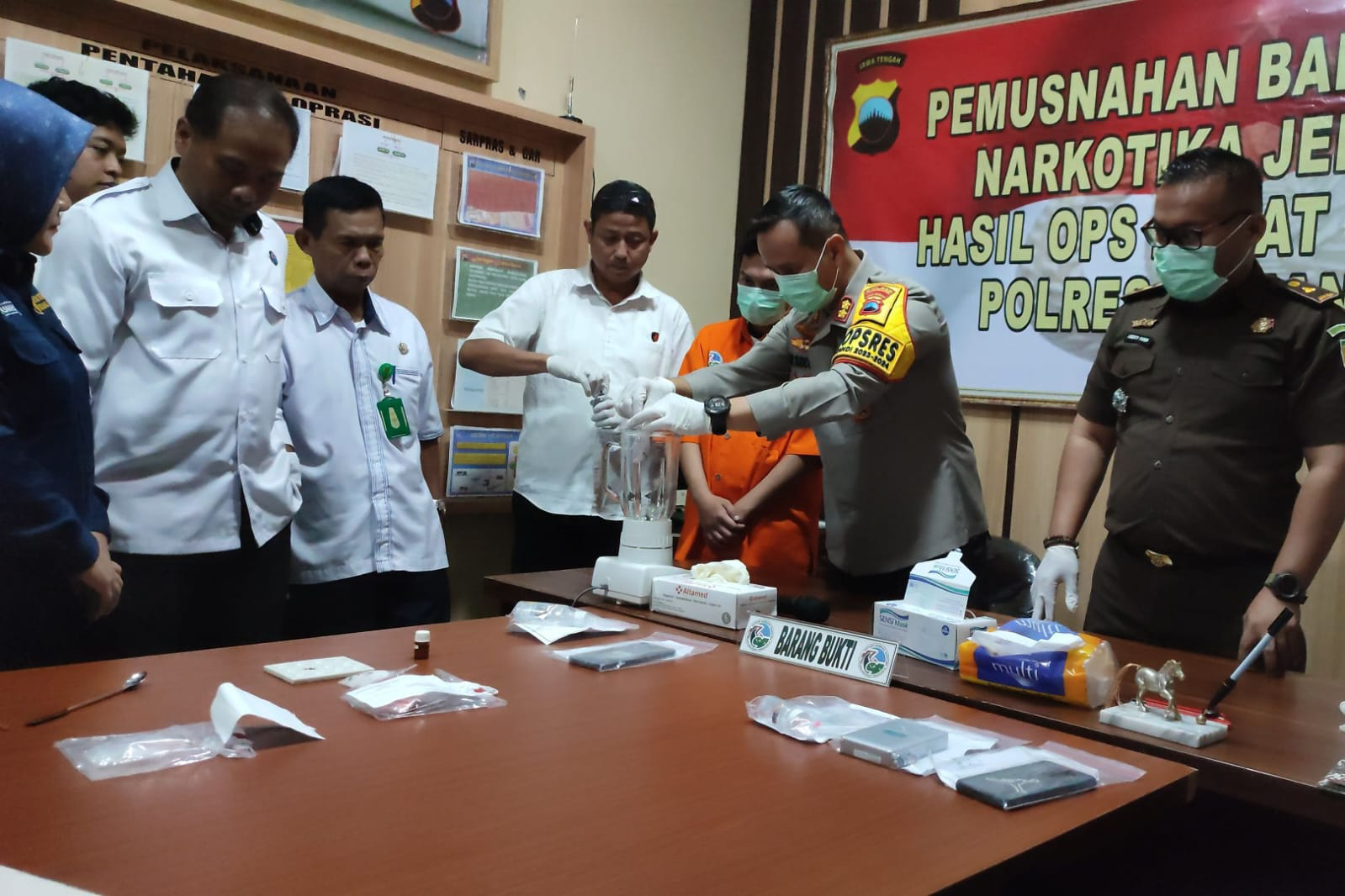 Polres Temanggung Musnahkan Barang Bukti Sabu