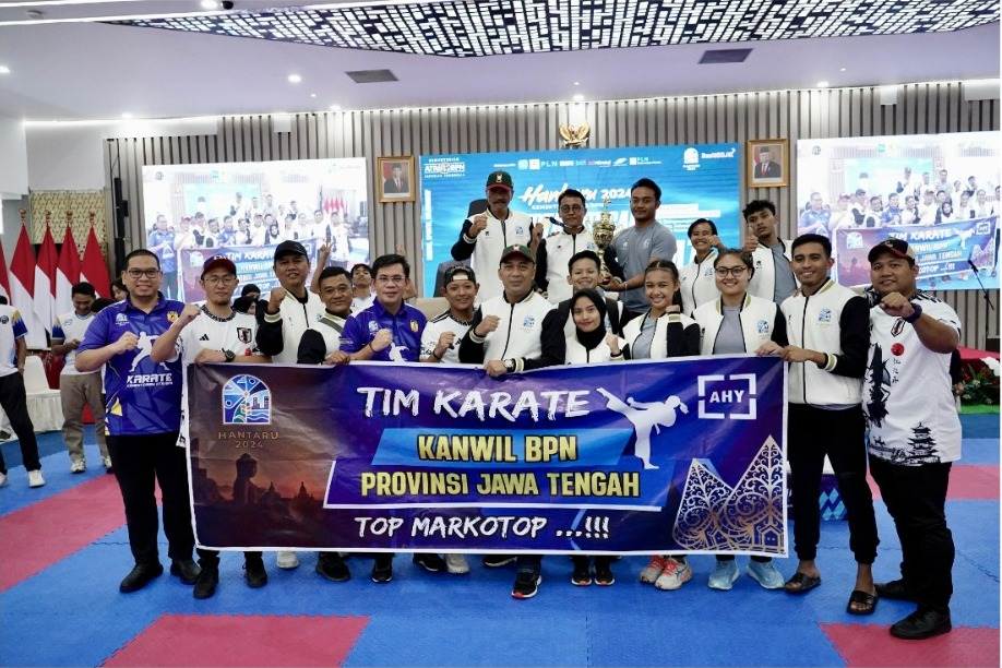 Kanwil BPN Jateng Juara Umum Pertandingan Karate HANTARU 2024