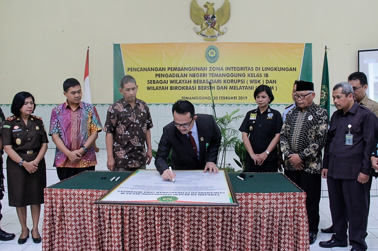 Canangkan Zona Integritas, Pengadilan Negeri Temanggung Wujudkan Wilayah Bebas Korupsi