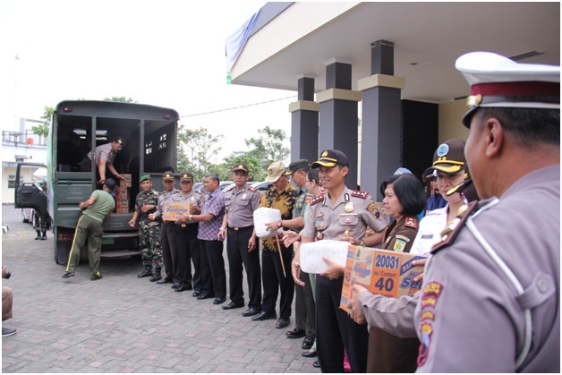 Kodim dan Polres Temanggung Kirimkan Bantuan Untuk Gempa Lombok