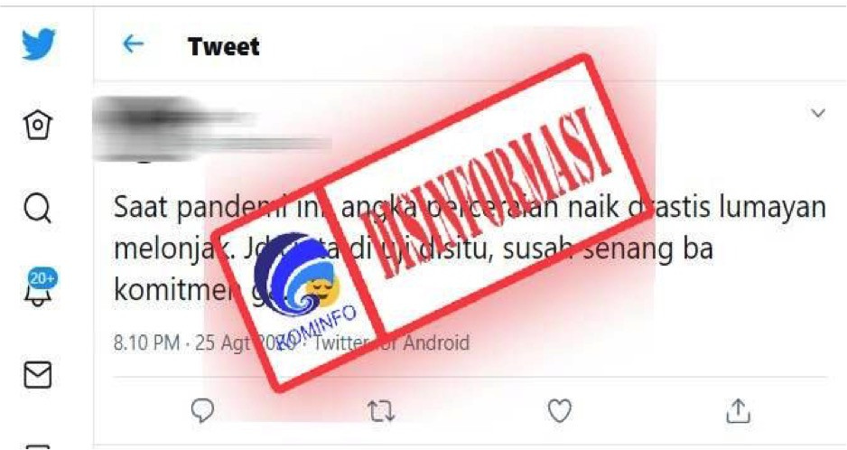 [DISINFORMASI] Angka Perceraian Melonjak Drastis selama Pandemi Covid-19