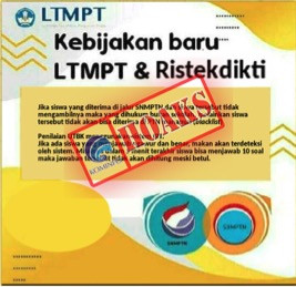 [HOAKS] Kebijakan Baru LTMPT dan Ristekdikti