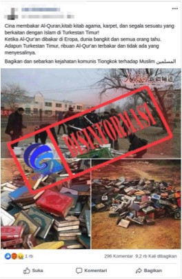 [DISINFORMASI] Foto Alquran Dibakar di China