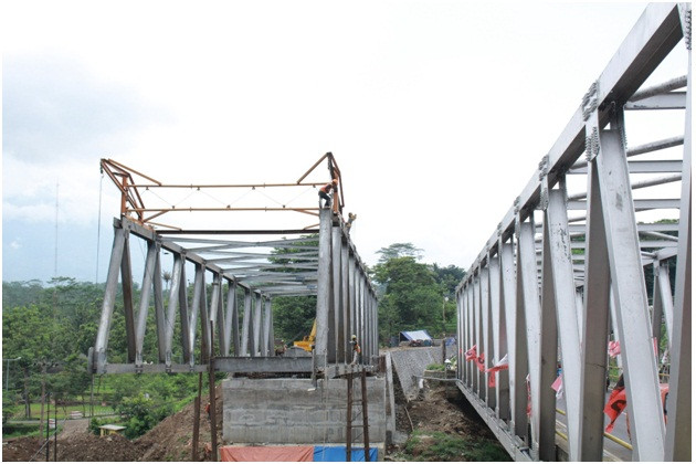 Wujud Jembatan Progo Sudah Mulai Terlihat