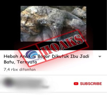 [HOAKS] Anak di Bogor Dikutuk Ibunya Jadi Batu