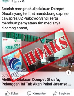 [HOAKS] Dompet Dhuafa Mendukung 02 Prabowo Sandi