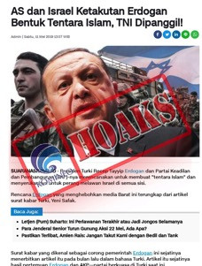 [HOAKS] Erdogan Akan Bentuk Tentara Islam dan Minta TNI Bergabung