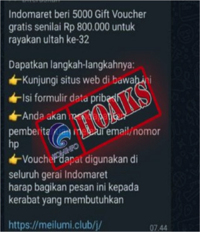 [HOAKS] Indomaret Beri 5000 Gift Voucher Gratis Senilai Rp800.000