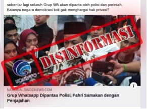 [DISINFORMASI] Sebentar Lagi Seluruh Grup WA Akan Dipantau Polisi