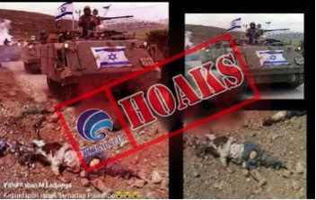 [HOAKS] Foto Kebiadaban Tentara Israel Lindas Anak Kecil Palestina Pakai Tank