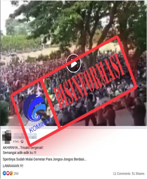 [DISINFORMASI] Video Demo Mahasiswa Trisakti di Tengah Penolakan UU Cipta Kerja