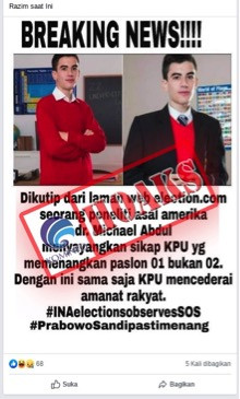 [HOAKS] Dr. Michael Abdul Menyayangkan Sikap KPU yang Memenangkan Paslon 01