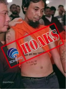 [HOAKS] Tato Jon Bovi di Badan Perusuh Demo Jakarta