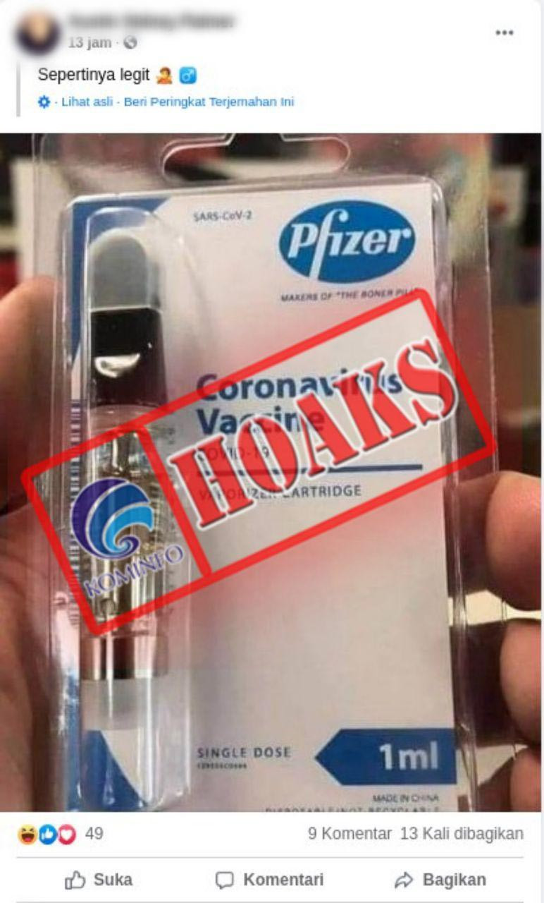  [CEK FAKTA] Vaksin Covid-19 Buatan Pfizer Berbentuk Vape