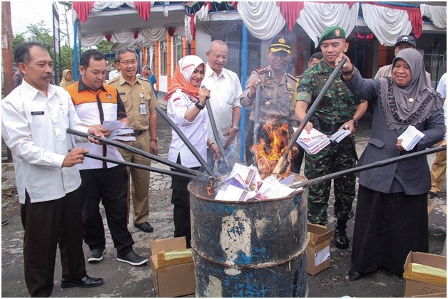 KPU Temanggung Musnahkan Surat Suara Sisa serta Surat Suara Rusak